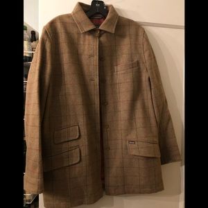 Faconnable Plaid Pea Coat - wool